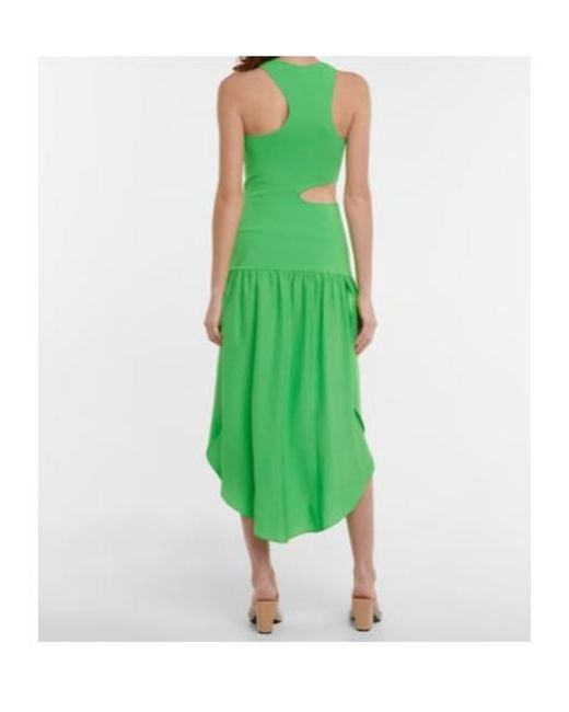 Stella McCartney Green Asymmetric Cutout Midi Dress