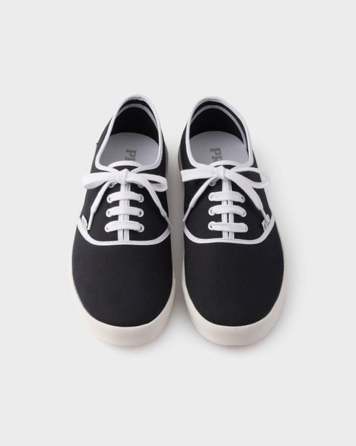 Prada Black Drill Lace-Up Sneakers for men