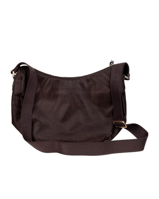 Borbonese Purple Luna Middle Hobo Bag
