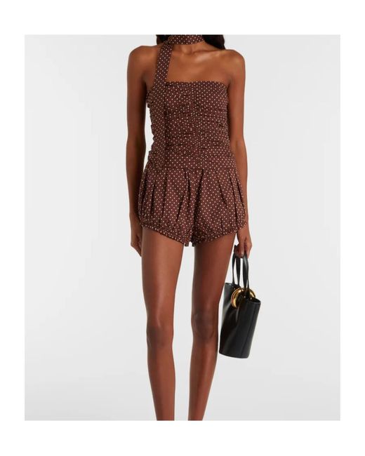 Posse Brown Edie Polka-Dot Top