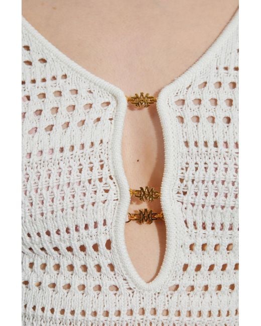 Amiri White Crochet Knitted Mini Dress