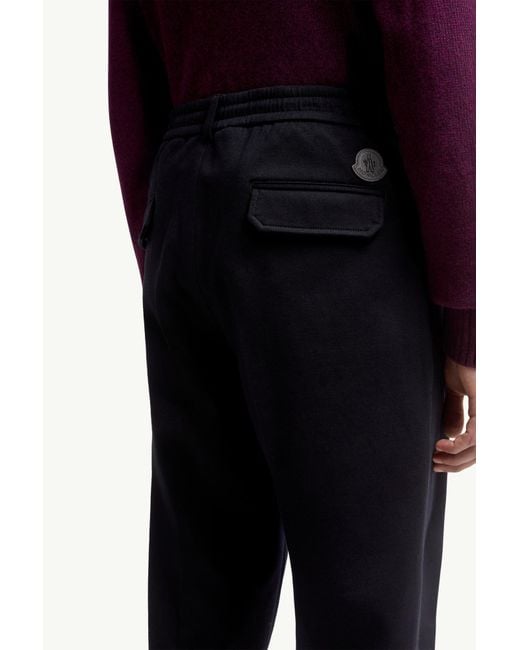Moncler Blue Logo Patch Tailored Pants for men