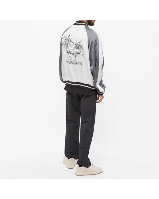 Palm Angels Gray Palm Tree Embroidered Jacket for men
