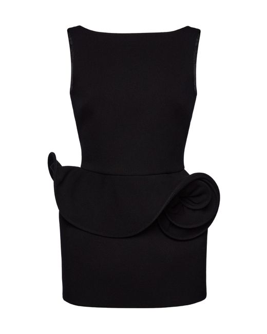Magda Butrym Black Floral Patch Sheath Dress