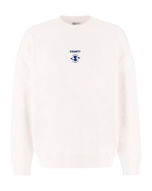 Marcelo Burlon White County Of Milan Crewneck Long-Sleeved Sweatshirt for men