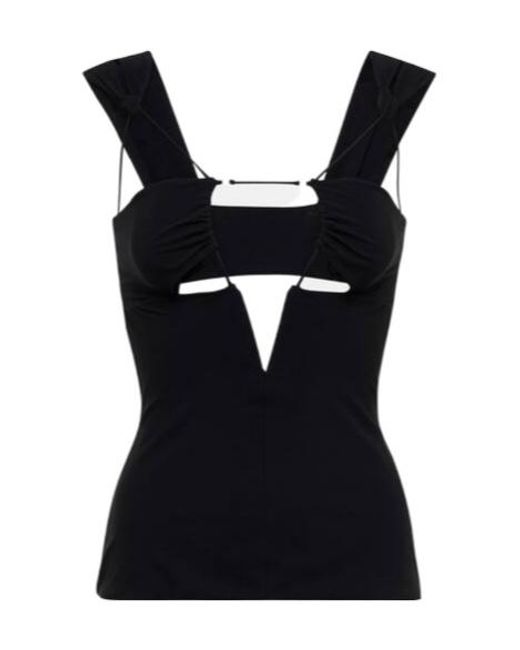 Nensi Dojaka Black Cutout Jersey Top