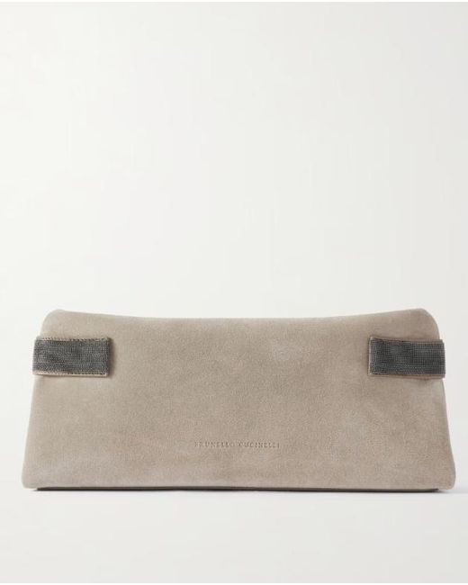 Brunello Cucinelli Natural Essence Precious Strapped Clutch Bag
