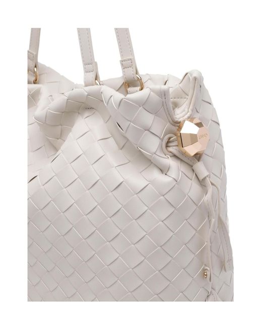 Liu Jo Gray Woven Drawstring Tote Bag