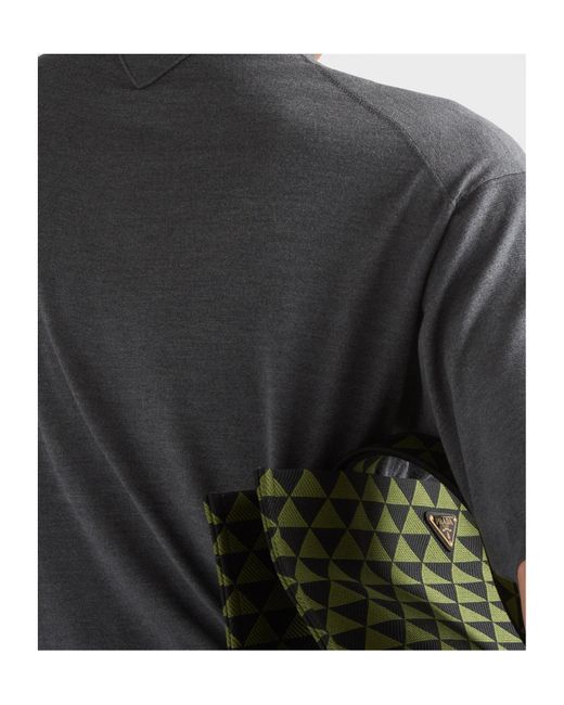 Prada Gray Silk Polo Shirt for men