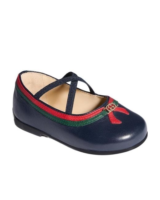 Gucci Blue Toddler Ballerina Flat