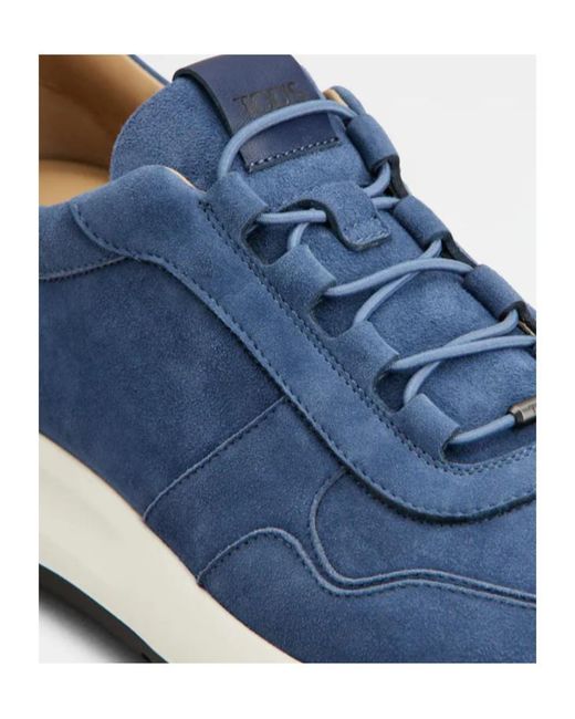 Tod's Blue Dot Suede Lace-Up Sneakers for men
