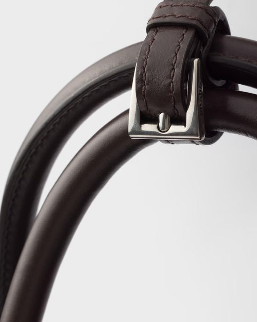 Prada Black Buckle Suede Bag With Belt for men