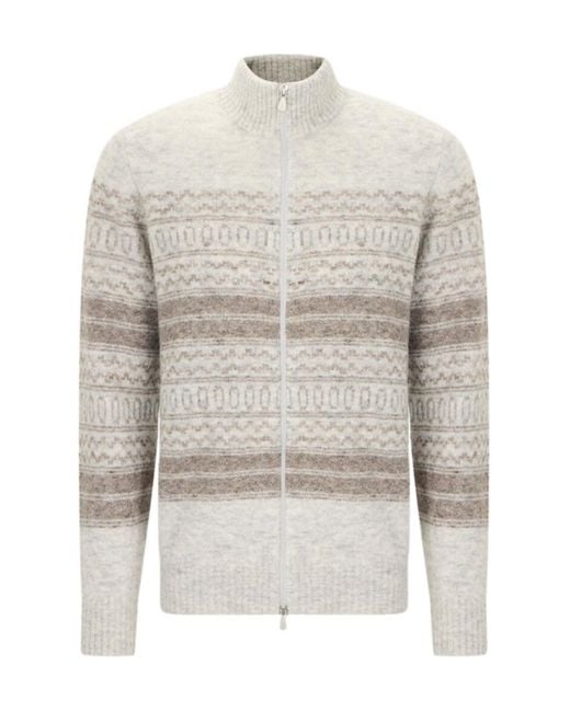 Brunello Cucinelli Gray High-Neck Long-Sleeved Knitwear for men