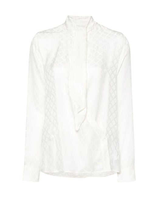 Etro White Monogram-Jacquard Shirt