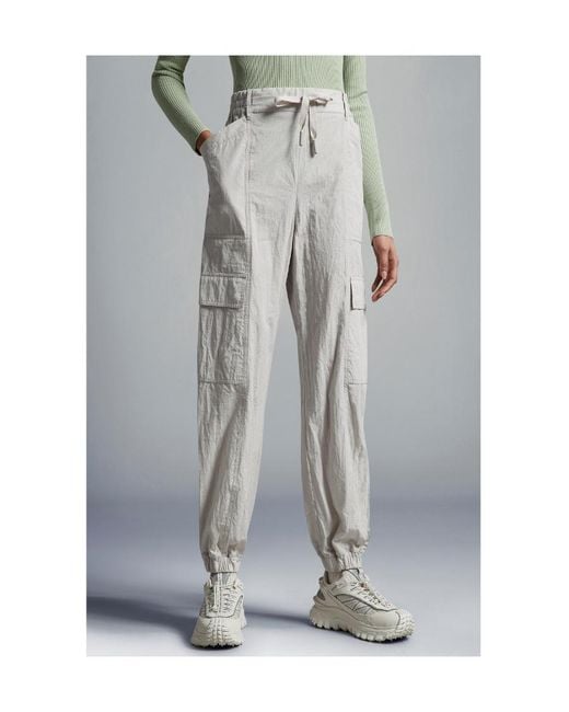 Moncler Gray Cotton Cargo Trousers