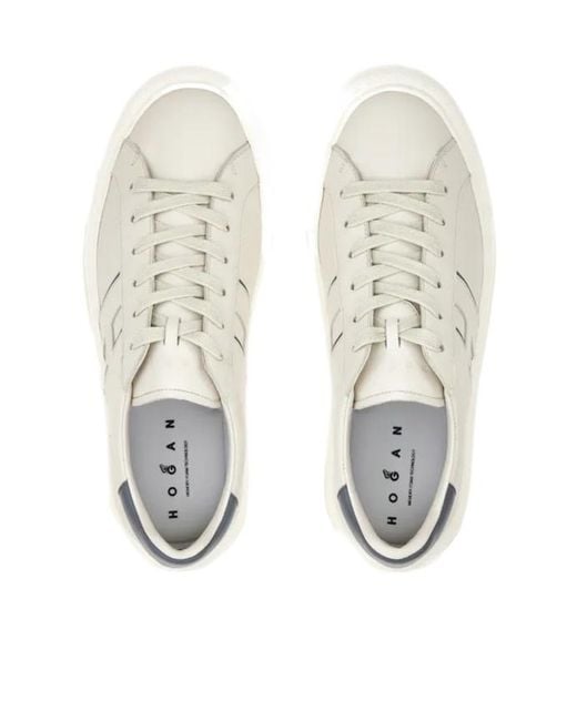 Hogan White H691 H Stripe Low-Top Sneakers for men