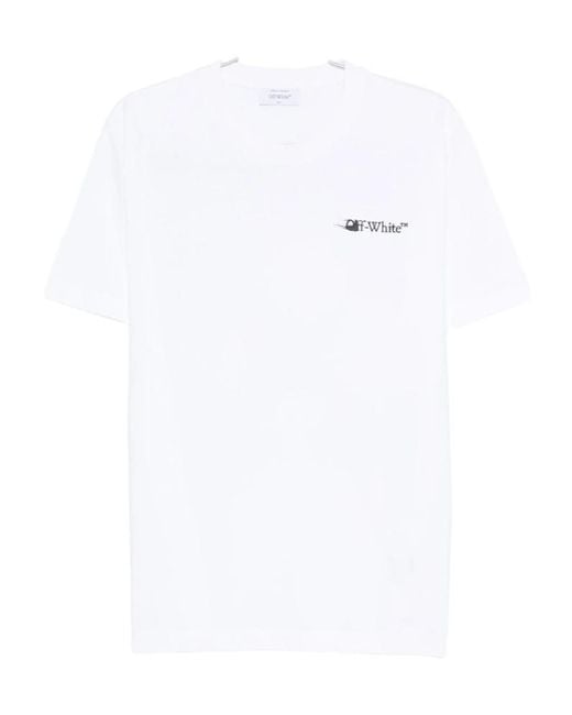 Off-White c/o Virgil Abloh White Logo Printed Crewneck T-Shirt for men