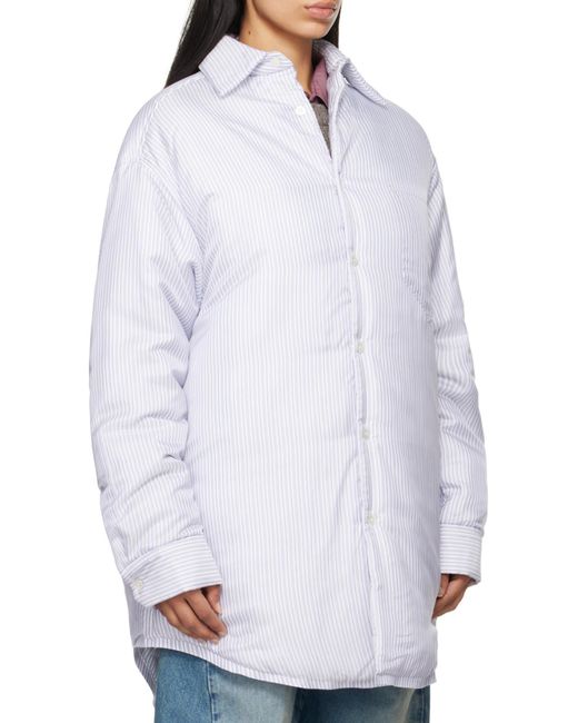 Maison Margiela Gray Padded Stripe Shirt for men