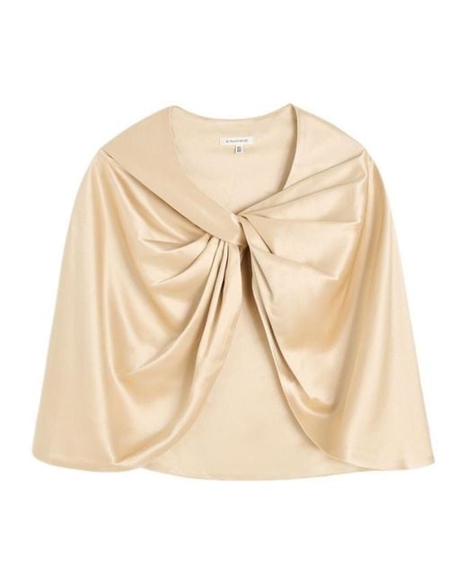 By Malene Birger Natural Pinlos Knotted Cape