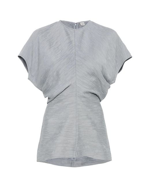 Totême  Gray Totême Slouch Waist Round Neck Top