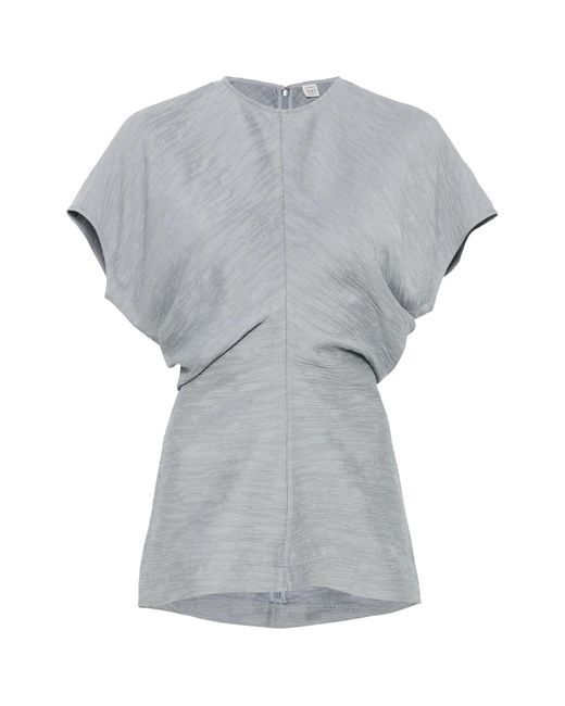 Totême  Gray Slouch-Waist Crinkled Top