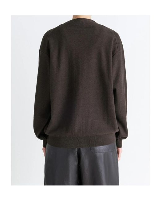 Lemaire Black V-Neck Long Sleeved Cardigan for men