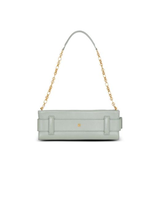 Balmain Metallic Anthem Buckle Chain Clutch Bag