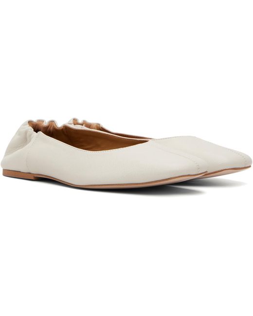 A.P.C. White Leather Ballet Flats