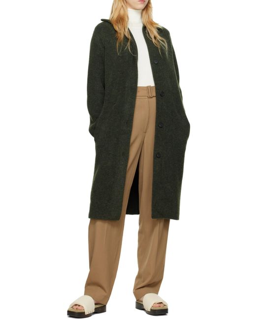 Vince Green Single-Breasted Cardigan Coat