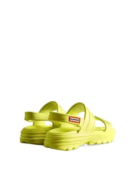 Hunter Yellow Logo Sandals