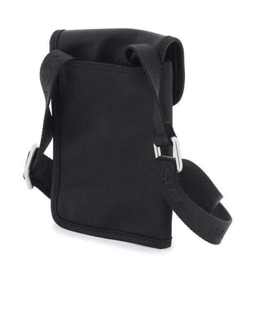 Maison Kitsuné Black Maison Kitsuné Logo Patch The Traveller Pouch for men