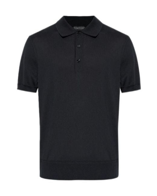 Tom Ford Black Short Sleeve Polo Shirt for men