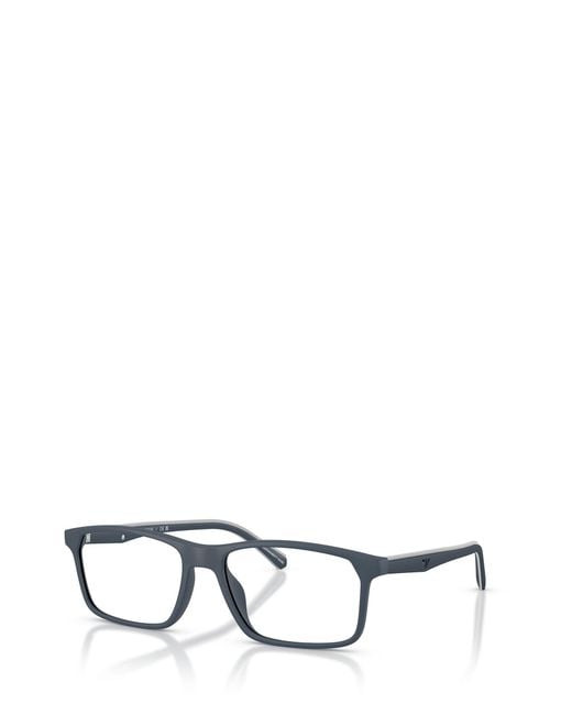 Emporio Armani White Rectangular Frame Glasses for men