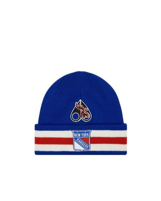 Moose Knuckles Blue Nhl X Rangers Beanie for men