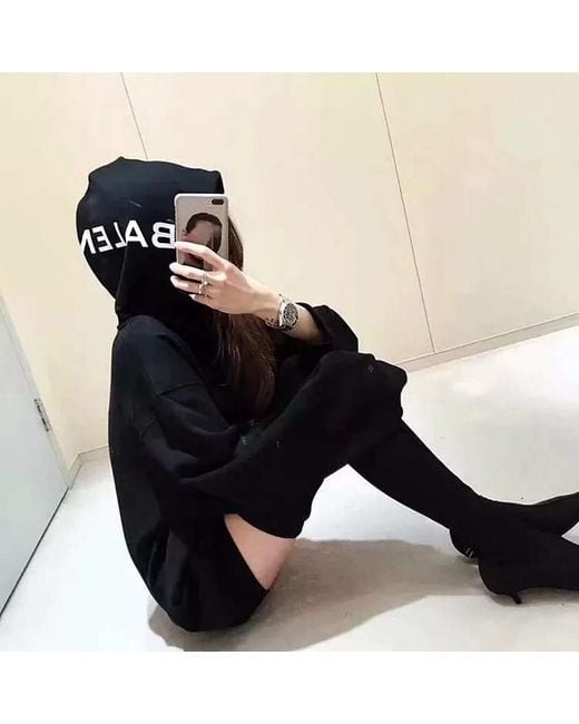 Balenciaga Blue Cotton Oversized Sweatshirt