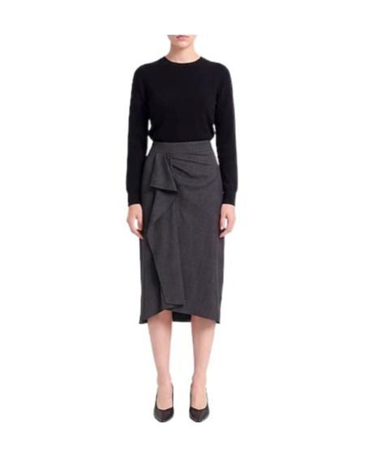 Isabel Marant Black Plaid Midi Skirt