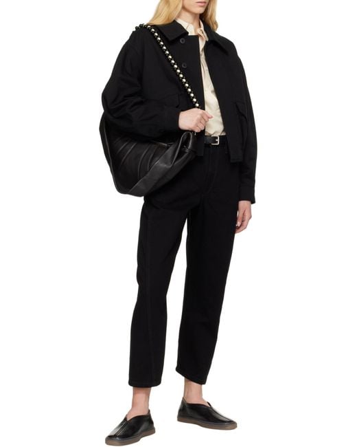 Lemaire Black Twisted Cropped Trousers