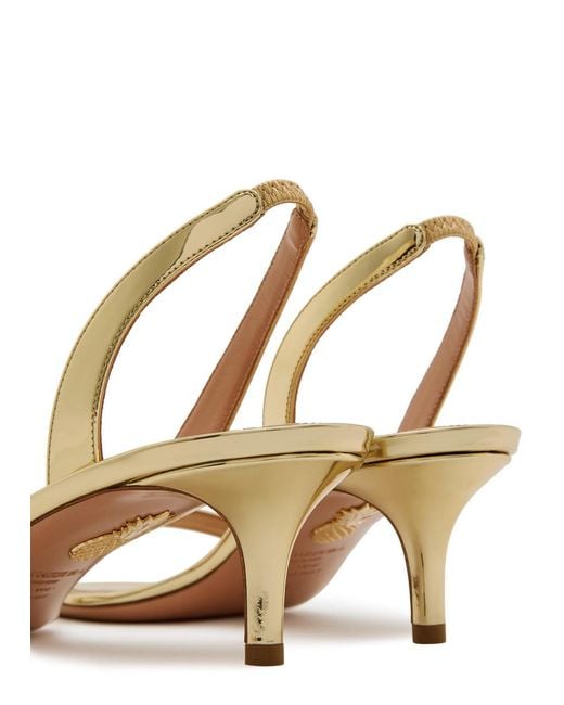 Aquazzura Natural So Nude 50 Metallic Leather Sandals