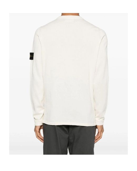 Stone Island Natural Logo Patch Crewneck Jumper for men