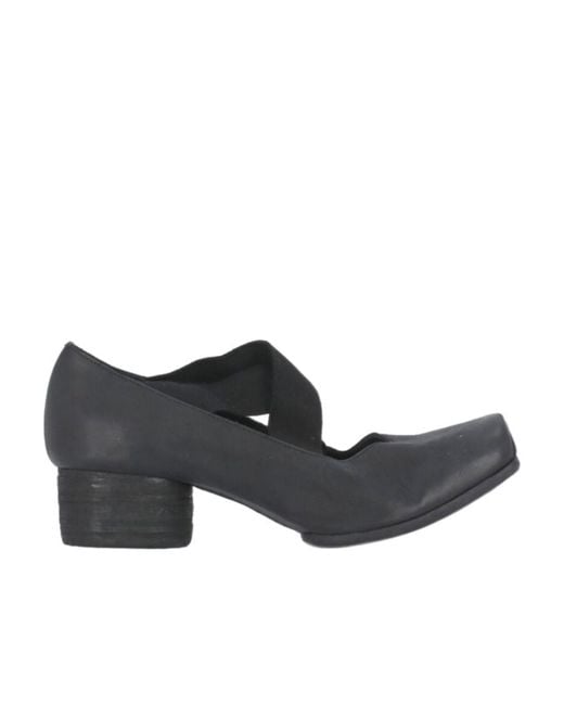 Uma Wang Black Ballerina Square Toe Elasticated Pumps