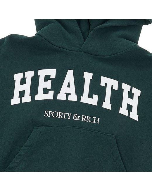 Sporty & Rich Blue Health Ivy Cropped Hoodie