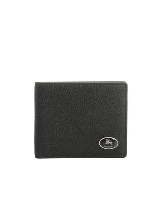 Burberry Black Logo Plaque Bifold Wallet for men