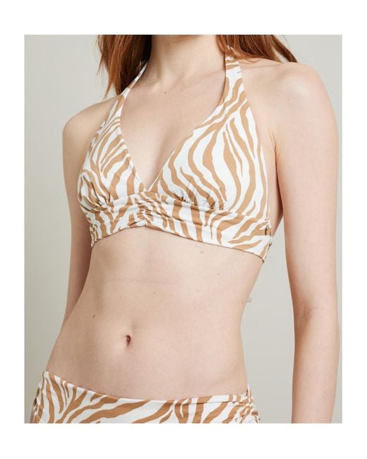 Max Mara White Pattern Bikini Top