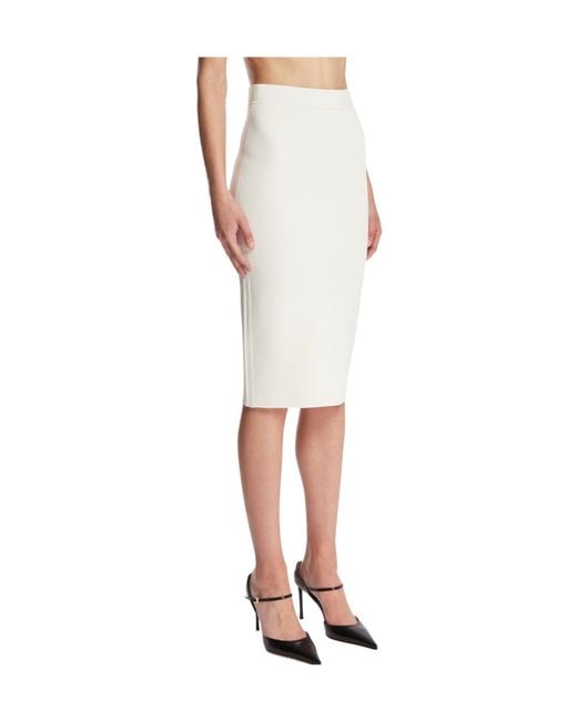 Tom Ford White Elasticated Waistband Midi Skirt