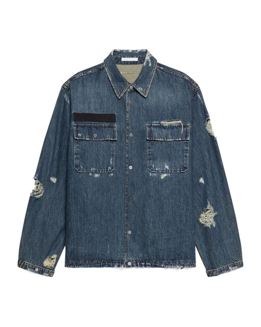 Helmut Lang Blue Distressed Denim Jacket for men