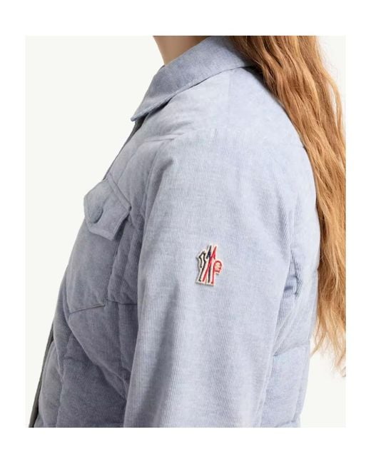 Moncler Blue Grenoble Corduroy Quilted Jacket