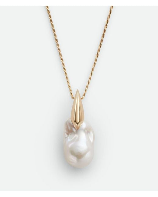 Bottega Veneta Metallic Pearl Pendant