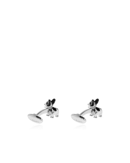 Paul Smith White Dog Motif Cufflinks for men