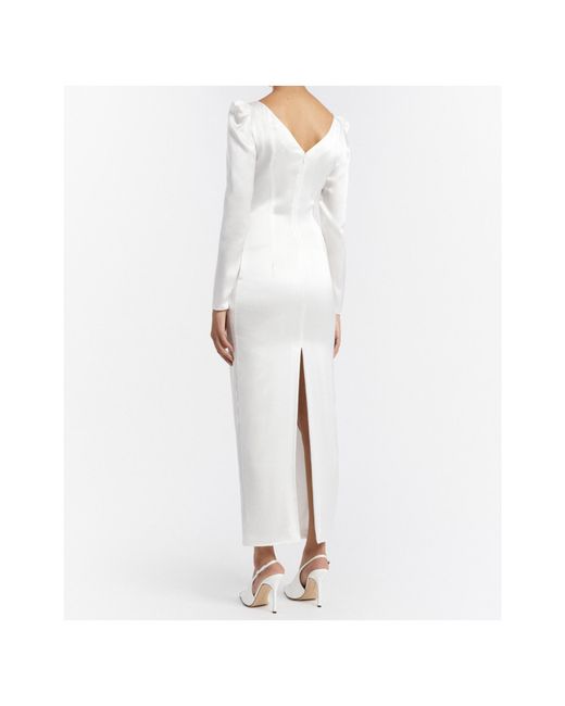 Alessandra Rich White Satin Evening Dress