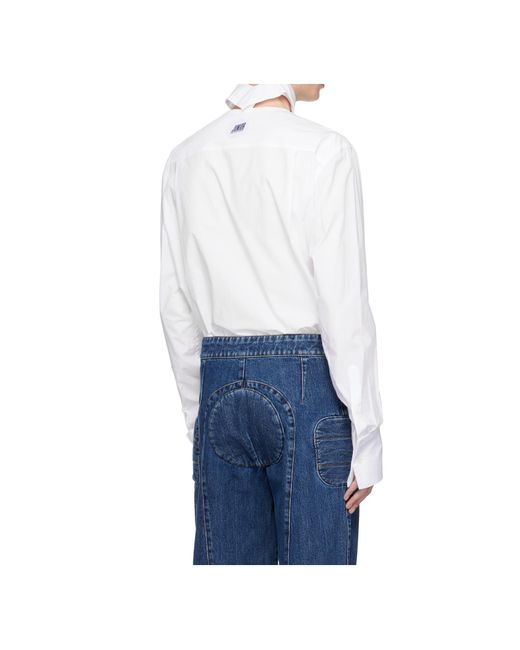 Jean Paul Gaultier White Folded Cuff Shirt for men